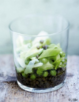 Lentilles tièdes, légumes croquants pour 6 personnes