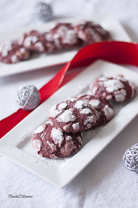 Recette de red velvet crinkle cookies