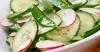 Recette de salade de pois mange-tout, radis et concombre
