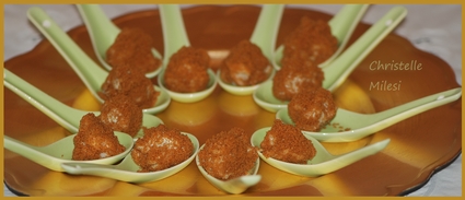Recette de truffes aux roquefort, poire et spéculoos