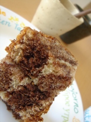 Recette de cake marbré choco-vanille et nougatine