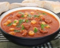 Recette soupe espagnole au chorizo, tomates et pois chiches