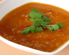 Recette soupe épicée aux lentilles rouges végétarien
