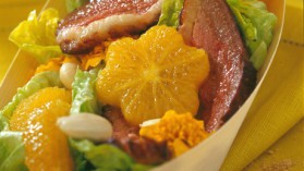 Coupelle fraîcheur salade  orange  magret pour 4 personnes ...