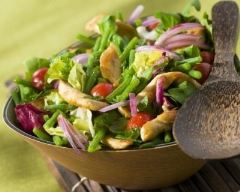 Recette salade de poulet légumes et vinaigrette à l'arôme