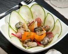 Recette salade d'huîtres de normandie tièdes et sauce soja