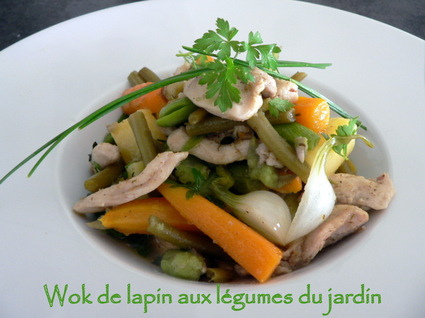 Recette de wok de lapin aux légumes du jardin