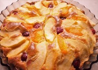 Gâteau aux pommes et fruits de saison