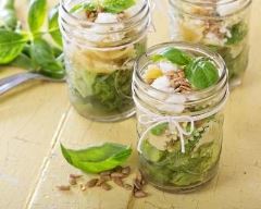 Recette salade jar aux farfalle, petits pois et feta