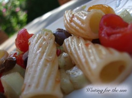 Recette de salade de pâtes aux olives de nice