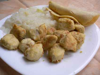 Recette de nuggets de poulet quinoa-soja et leur purée de navets ...