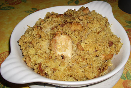 Recette de poulet gratiné au couscous et à la coriandre