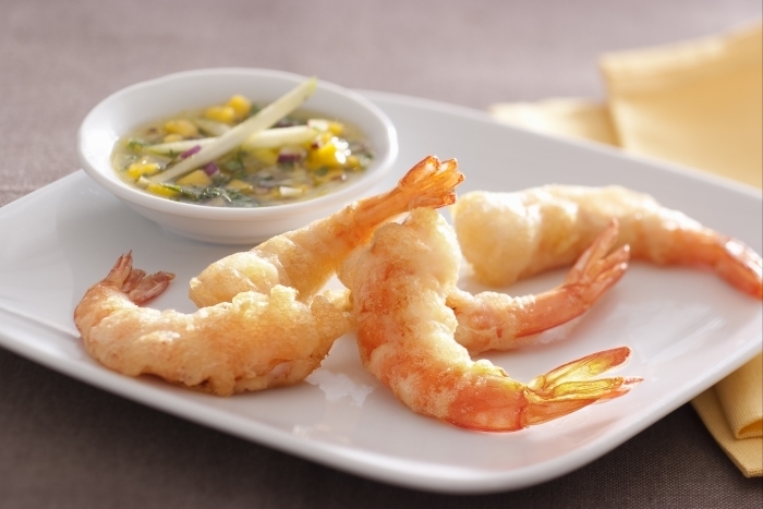 Recette de tempura de gambas, sauce fruits facile et rapide