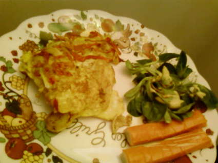 Recette omelette poivron-poireau
