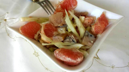 Recette de salade fenouil, pamplemousse et maquereau
