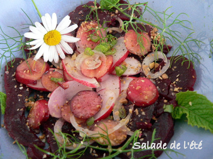 Recette de salade d'été aux betteraves, cerises et radis