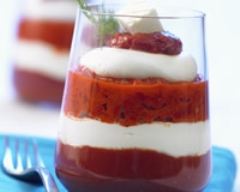Recette verrines bayadère à la tomate et à la crème