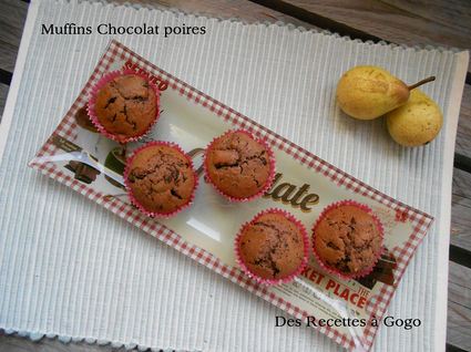 Recette de muffins chocolat poires