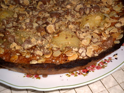 Recette de tarte poire amandine à pâte sablée cacaotée