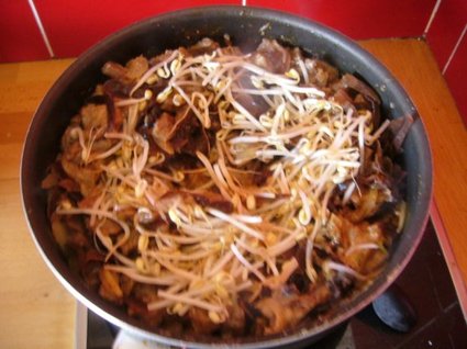 Recette de champignons et germes de soja poêlés