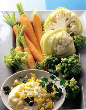 Légumes cuits et mayonnaise pour 4 personnes