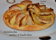 Recette de tartelette fine aux pommes et boudin blanc