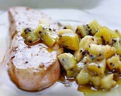 Recette kiwi de l'adour igp chaud et foie gras des landes poêlé