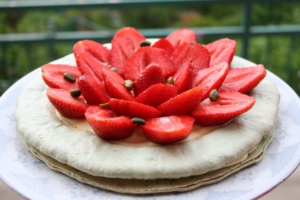 Recette de macaron géant aux fraises