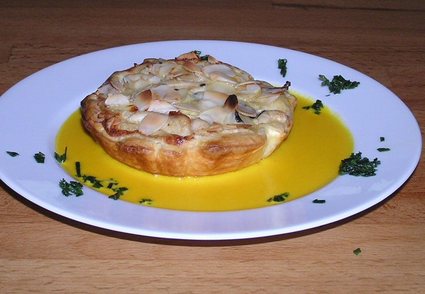 Recette de tartelettes poulet-champignons, sauce safran