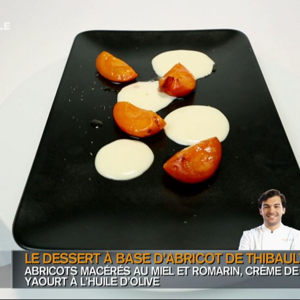 Recette abricots macérés au romarin, petite mousse de yaourt à l ...