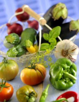 Légumes au gril en marinade verte