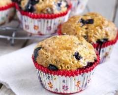 Recette muffins au flocons d'avoine et bleuets