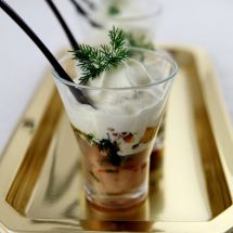 Verrine saumon mariné chantilly aneth