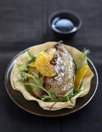 Recette de foie gras fermier des landes chaud aux clémentines