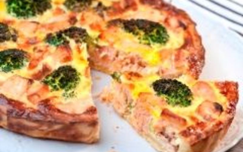 Recette tarte saumon- brocolis et chévre ( à tomber!) économique ...