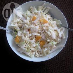 Salade de chou chinois aux pommes et à la mandarine et sa sauce