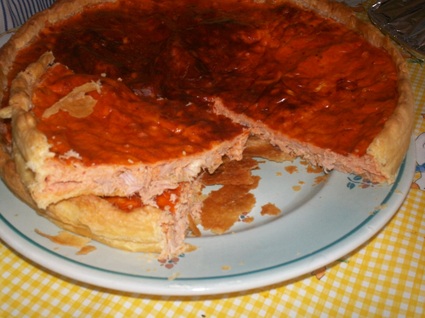 Recette de tarte au thon et saumon au concentré de tomate