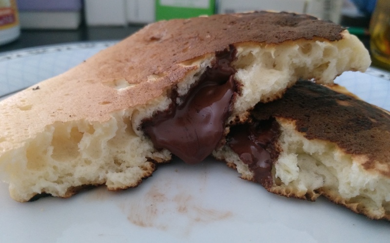 Recette pancakes fourrés au chocolat ( sans lactose) pas chère et ...