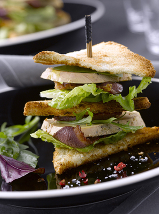 Recette de club sandwich foie gras et magret