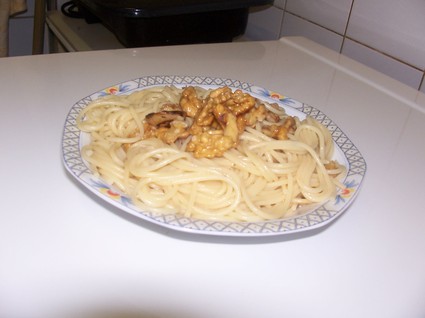 Recette spaghettis aux noix (spaghetti)
