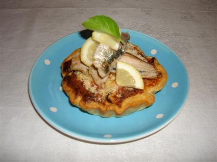 Recette de tarte aux sardines, tapenade et poireaux