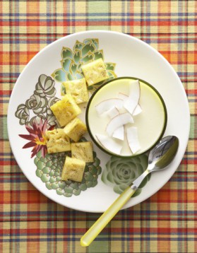 Blanc-manger coco, ananas vanillé pour 6 personnes