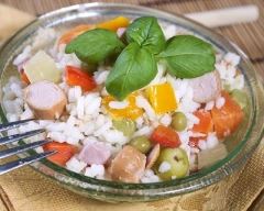 Recette salade de riz aux saucisses knacki©