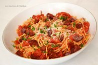 Recette de spaghettis au chorizo, tomates et piment doux du chili ...