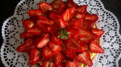 Recette tarte aux fraises sur sablé breton pour 8 personnes