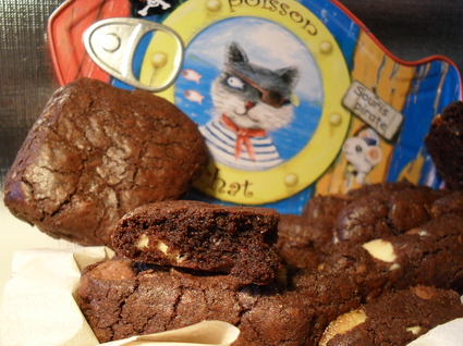 Recette de cookies carrés au cacao et aux trois chocolats