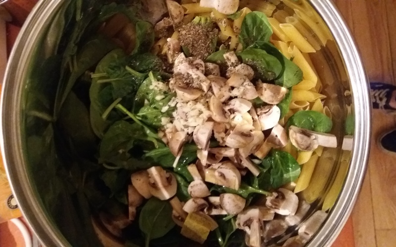 Recette one pot pasta épinards champignons pas chère et facile ...