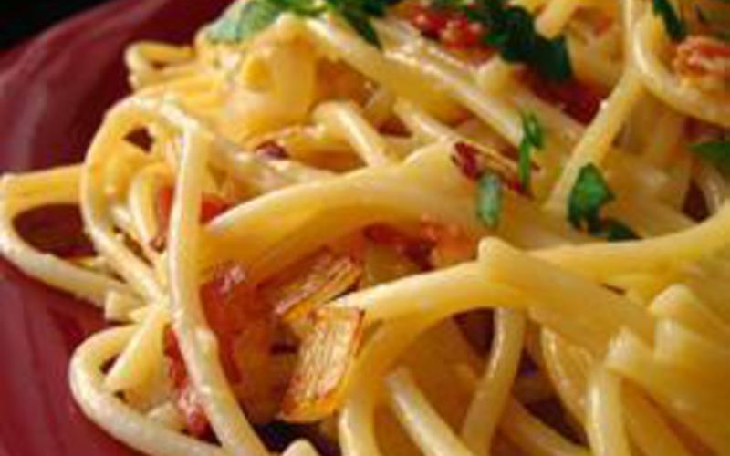 Recette spaguettis oignons-jambon pas chère et rapide > cuisine ...