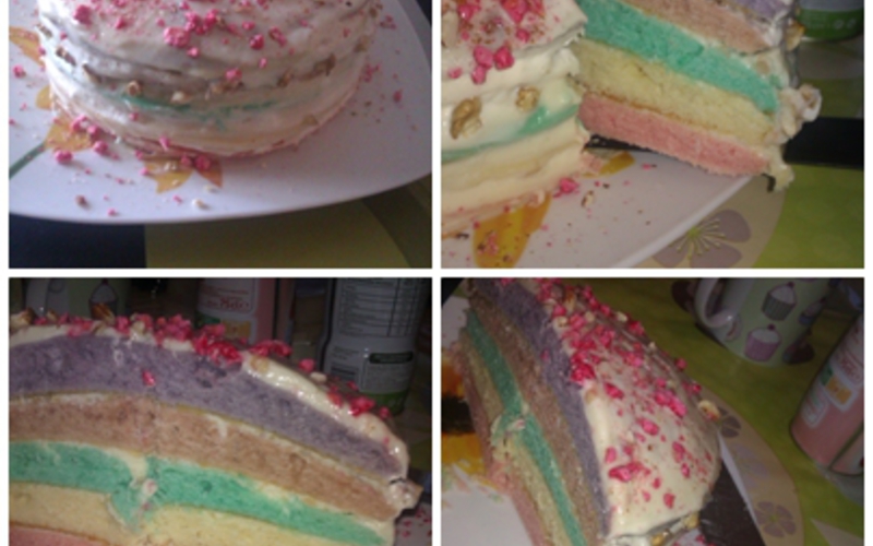 Recette rainbow cake (gâteau arc-en-ciel) économique > cuisine ...