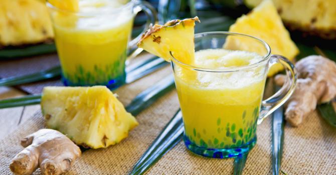 Recette de smoothie anticellulite ananas et gingembre